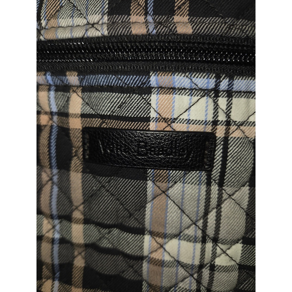 Vera Bradley Large Duffel Heritage Plaid Weekender Travel Bag Black Gray - Picture 3 of 9